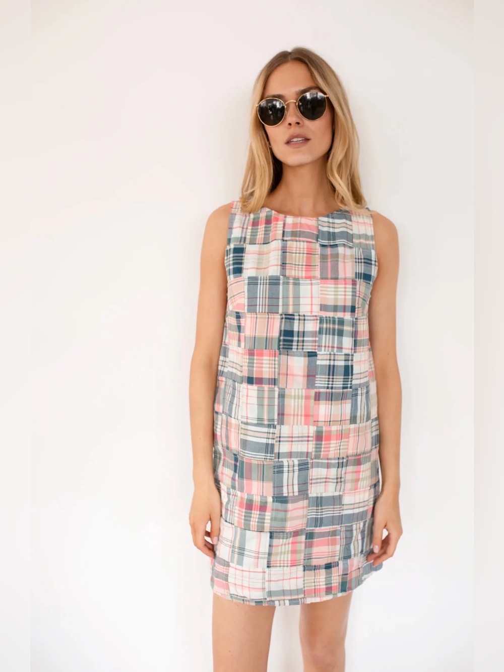Marea Madras Patchwork Shift Dress S